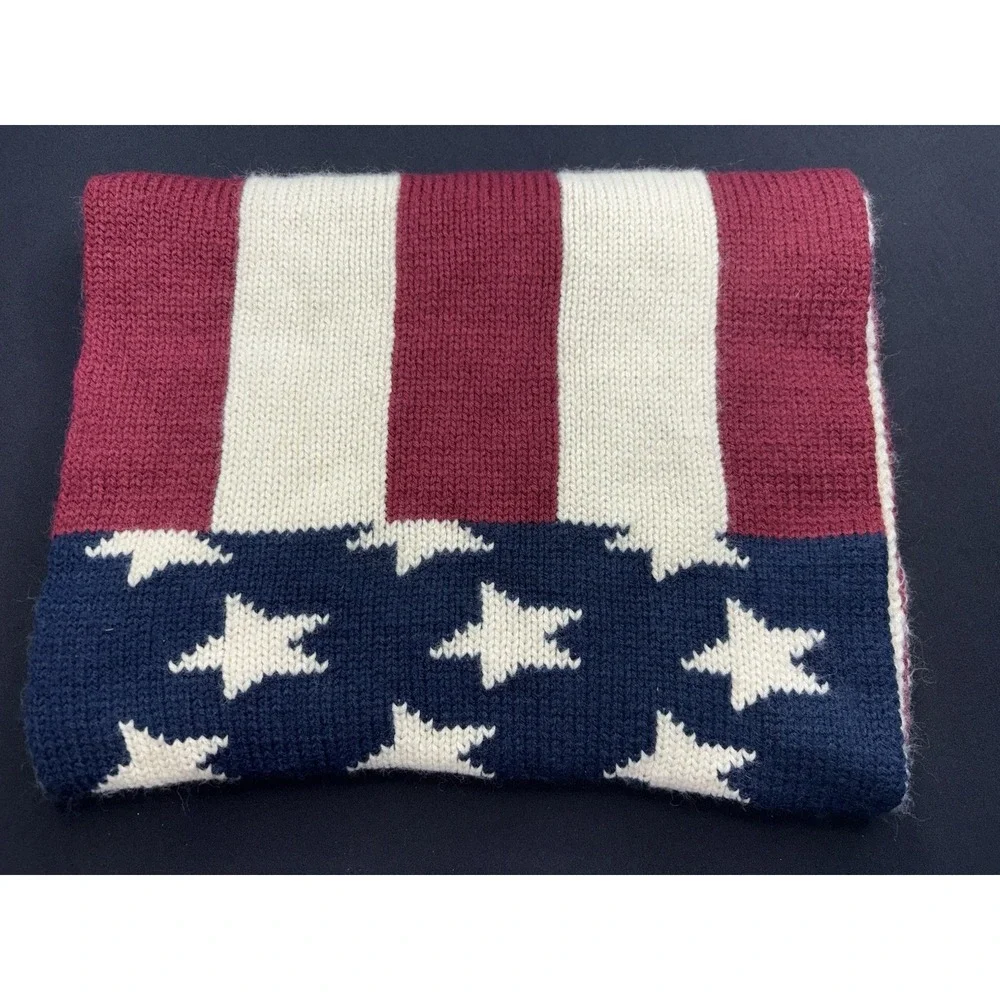 American Flag Infinity Scarf Unisex One Size Knit Stars & Stripes Winter 24
